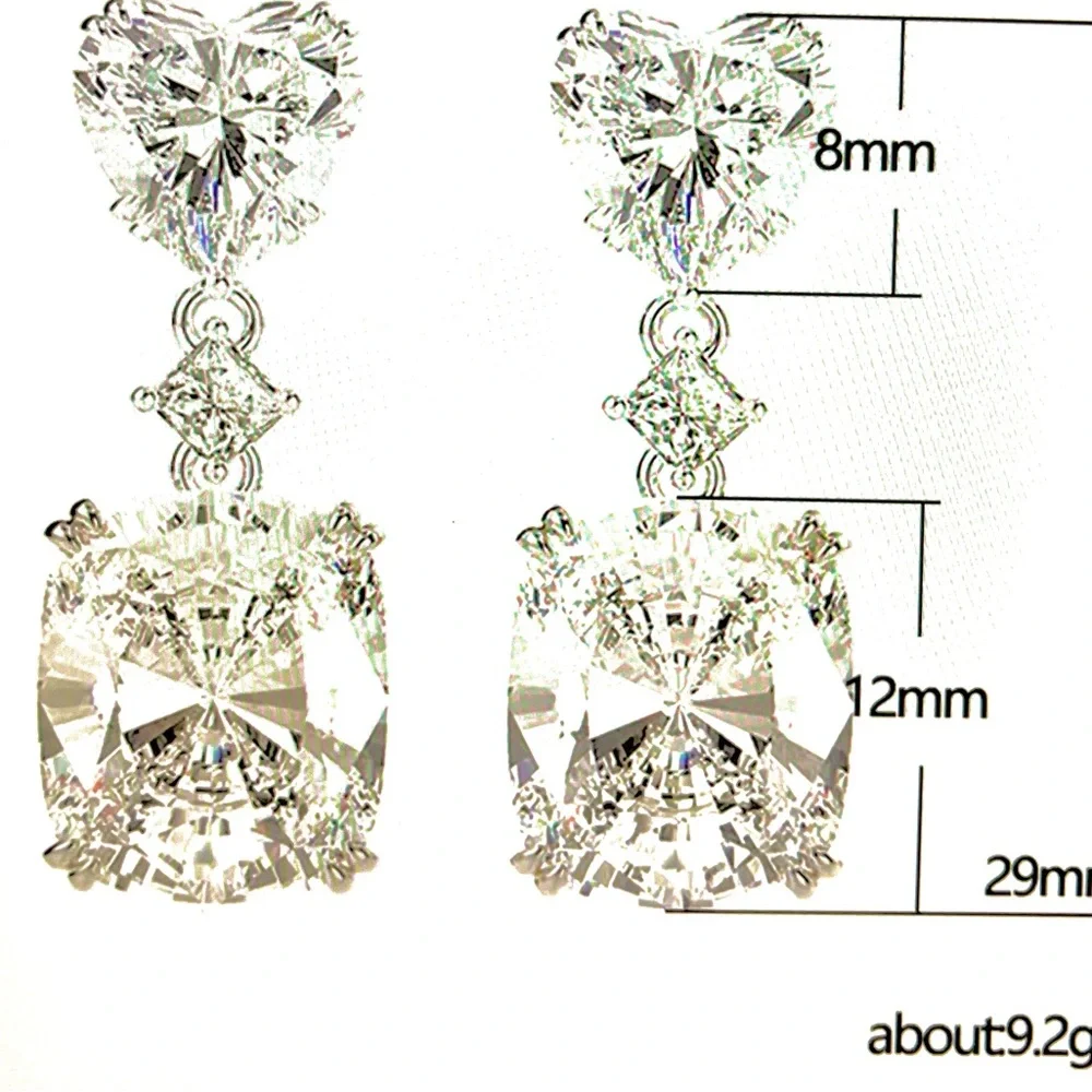 Yellow Crystal Dangle Earrings - Picture 5 of 6